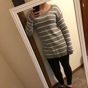 Arizona gray and white striped sweater